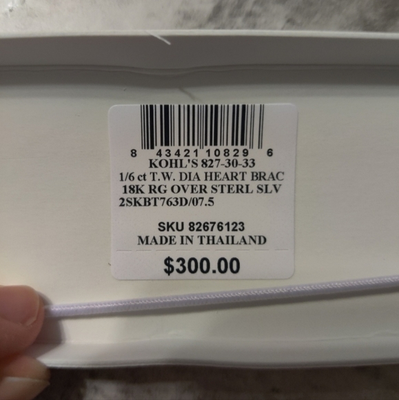 1/6 ct. Diamond 18k Rose Gold Over Sterling Heart Bracelet - Picture 4 of 4